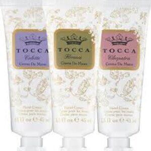 New Tocca Beauty Crema Veloce Hand Cream, three tubes in three fragrances